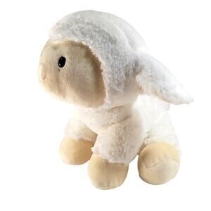 White Lamb Plush Stuffed Animal Soft Fleece 10" Laying Cuddly Toy Gund
